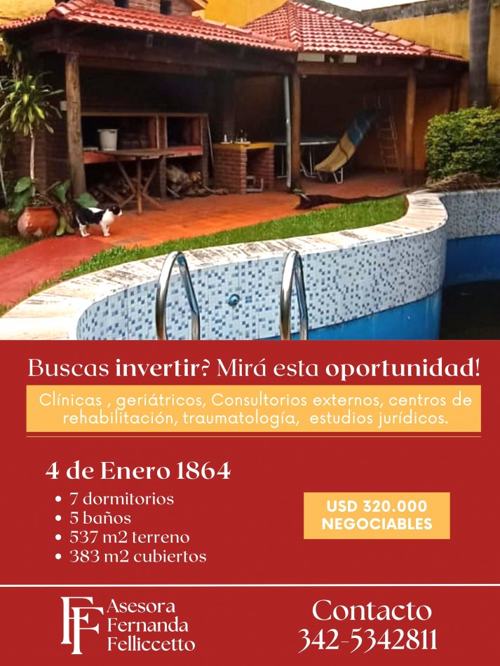 SE VENDE PROPIEDAD EN 4 DE ENERO 1864. EXCELENTE UBICACION.