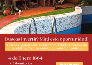 SE VENDE PROPIEDAD EN 4 DE ENERO 1864. EXCELENTE UBICACION.